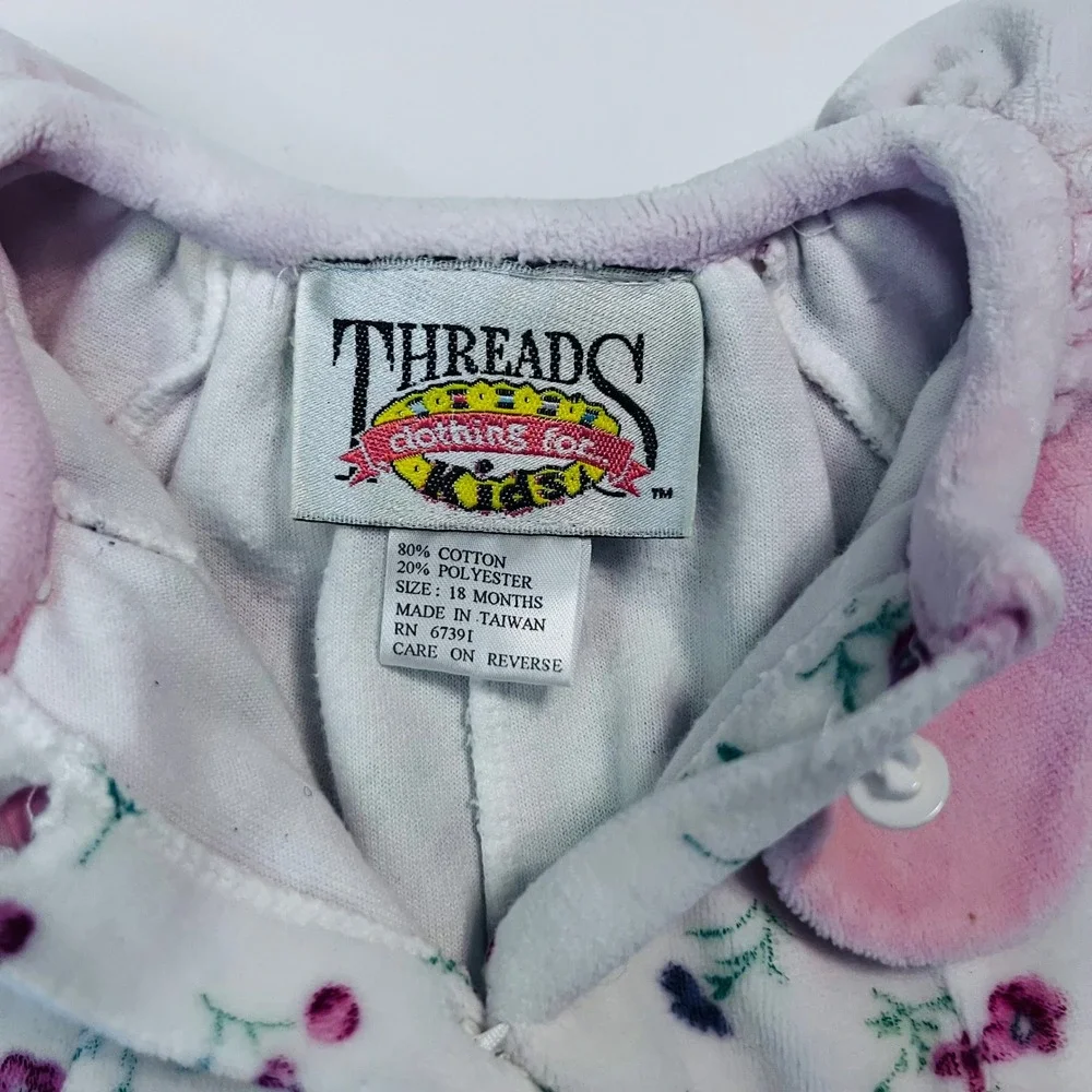 Vintage Threads Clothing for Kids Floral Sleeper‎ 18M Soft Footless Pajamas